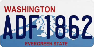 WA license plate ADF1862