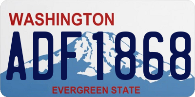 WA license plate ADF1868