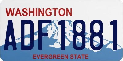WA license plate ADF1881