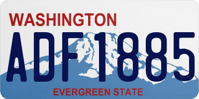 WA license plate ADF1885