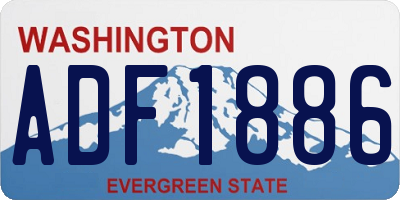 WA license plate ADF1886