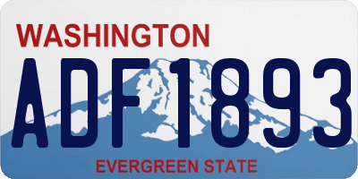 WA license plate ADF1893