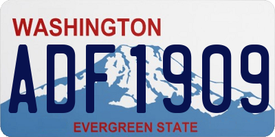 WA license plate ADF1909