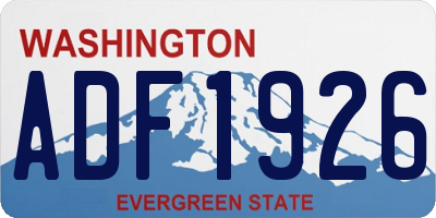 WA license plate ADF1926