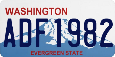 WA license plate ADF1982