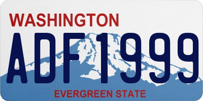 WA license plate ADF1999