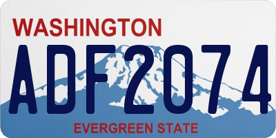 WA license plate ADF2074