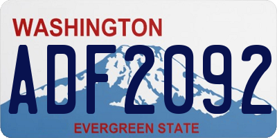 WA license plate ADF2092