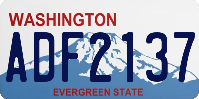 WA license plate ADF2137