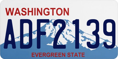 WA license plate ADF2139