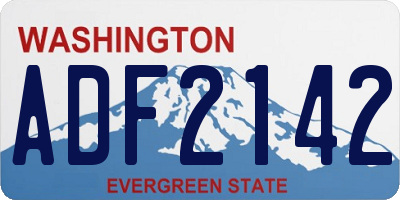 WA license plate ADF2142