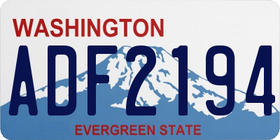 WA license plate ADF2194