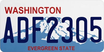 WA license plate ADF2305
