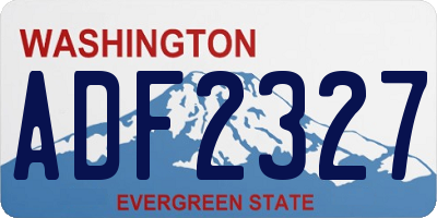WA license plate ADF2327