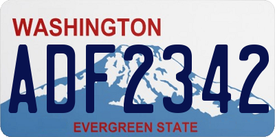 WA license plate ADF2342