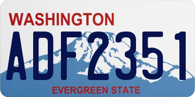 WA license plate ADF2351