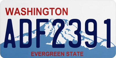 WA license plate ADF2391