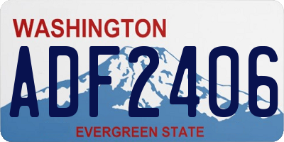 WA license plate ADF2406