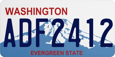 WA license plate ADF2412