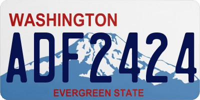 WA license plate ADF2424