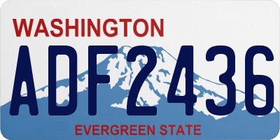 WA license plate ADF2436