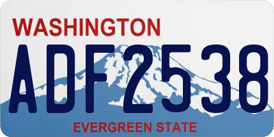 WA license plate ADF2538