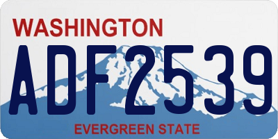 WA license plate ADF2539