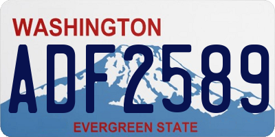 WA license plate ADF2589