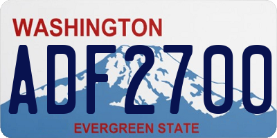 WA license plate ADF2700