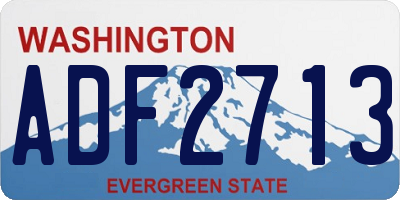 WA license plate ADF2713