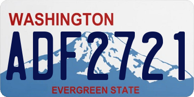 WA license plate ADF2721