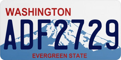 WA license plate ADF2729
