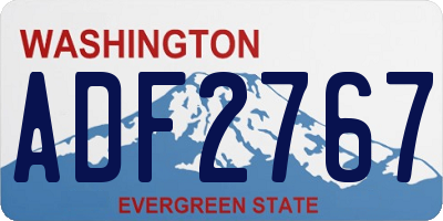 WA license plate ADF2767
