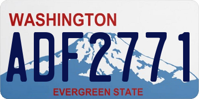 WA license plate ADF2771