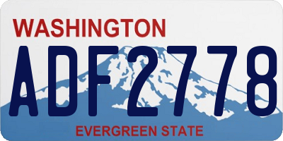 WA license plate ADF2778