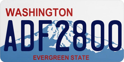 WA license plate ADF2800