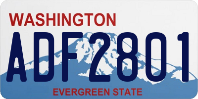 WA license plate ADF2801