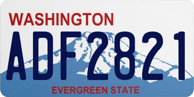 WA license plate ADF2821