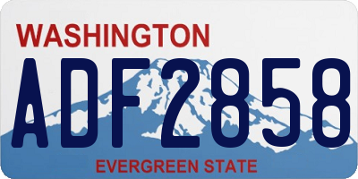 WA license plate ADF2858
