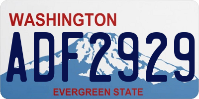 WA license plate ADF2929