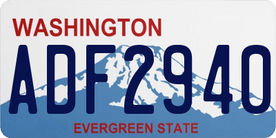 WA license plate ADF2940