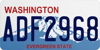 WA license plate ADF2968