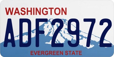 WA license plate ADF2972