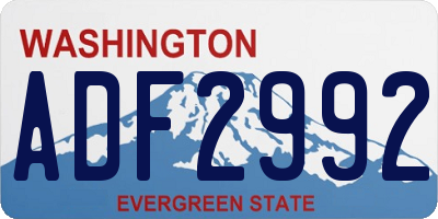 WA license plate ADF2992