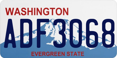 WA license plate ADF3068