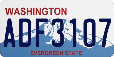 WA license plate ADF3107