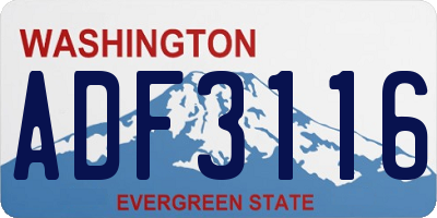 WA license plate ADF3116