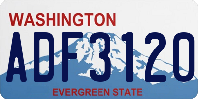 WA license plate ADF3120