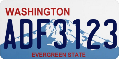 WA license plate ADF3123