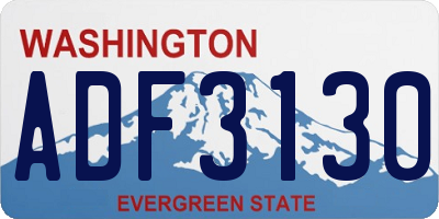 WA license plate ADF3130